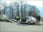 La Peugeot 106 di Martinalli appena scaricata dal carrello.