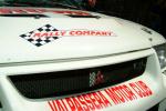 L'adesivo Rally Company sulla Mitsubishi Evo VI di Andrea Rumi e Carlo De Luis.